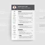 un curriculum vitae professionnel est présenté sur un fond blanc