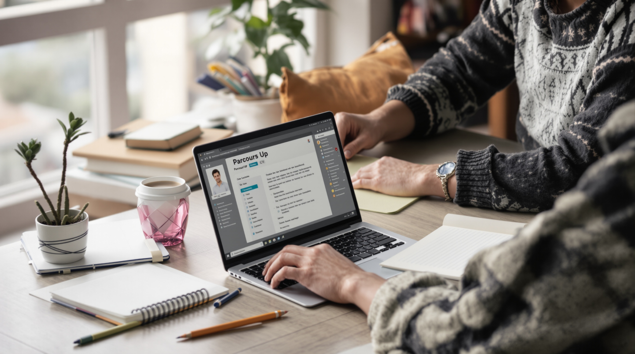 une personne assise à une table avec un ordinateur portable