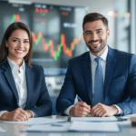un couple de personnes assises à une table