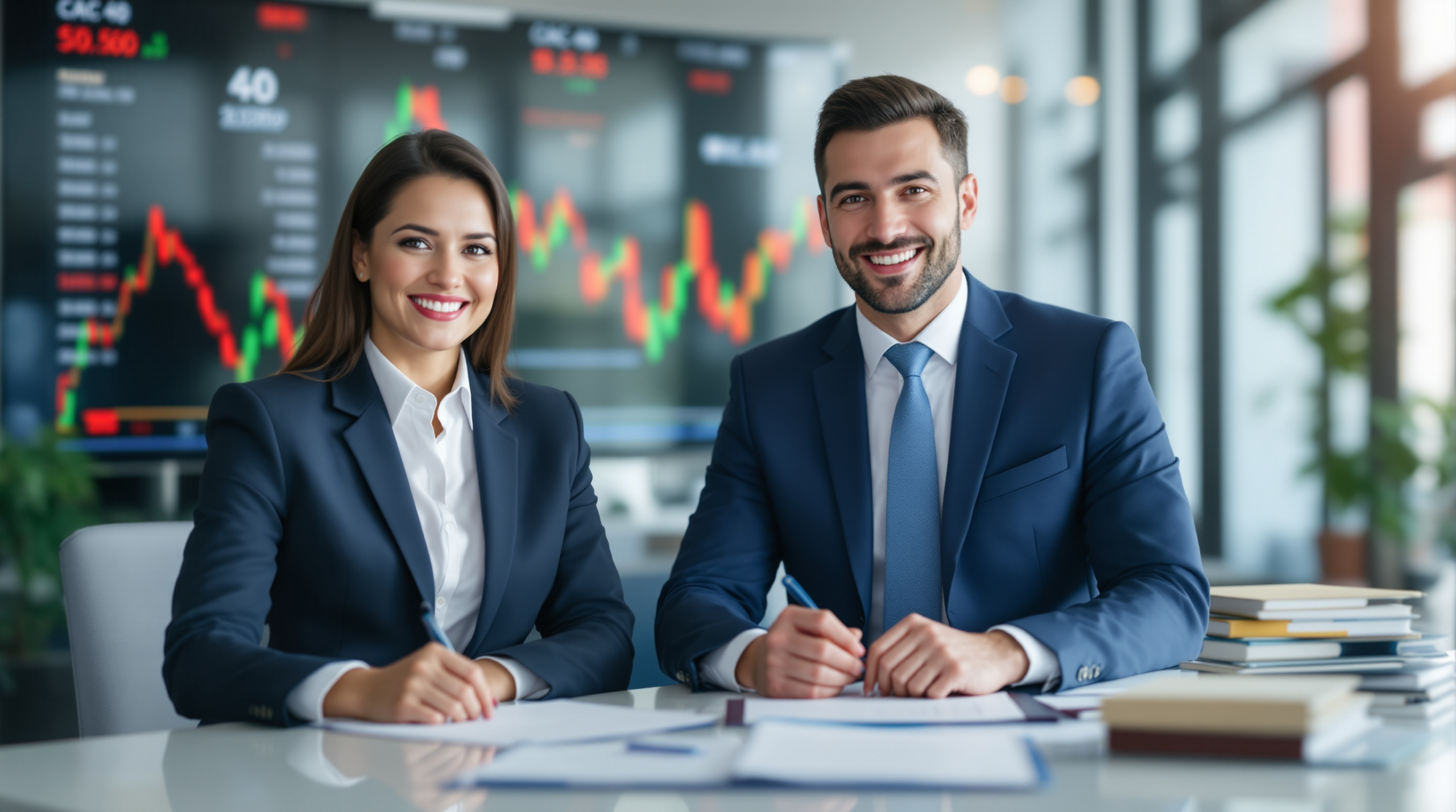 un couple de personnes assises à une table
