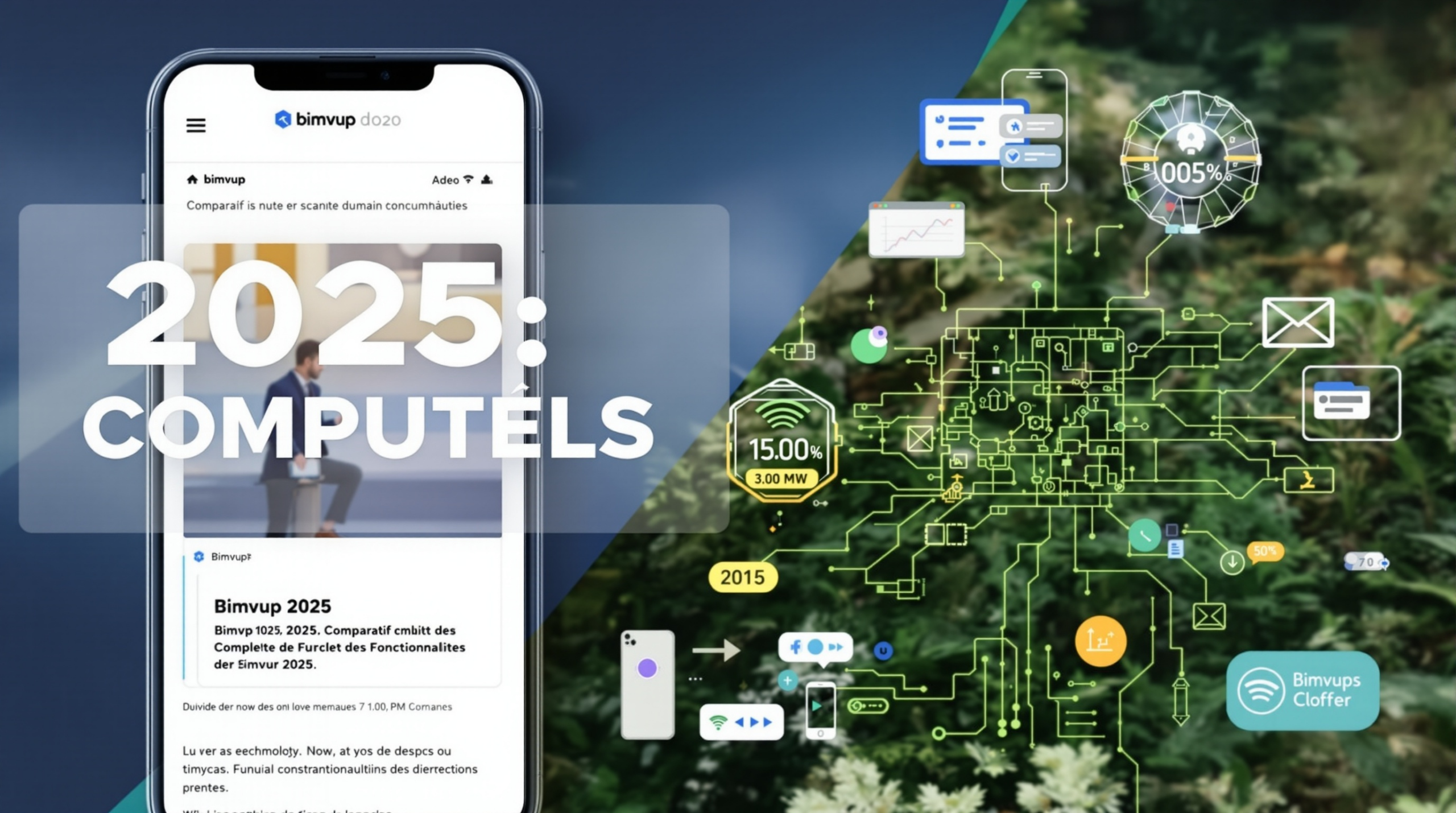 un téléphone portable sur lequel figure le texte 2050 computers