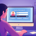 une femme assise à un bureau devant un ordinateur