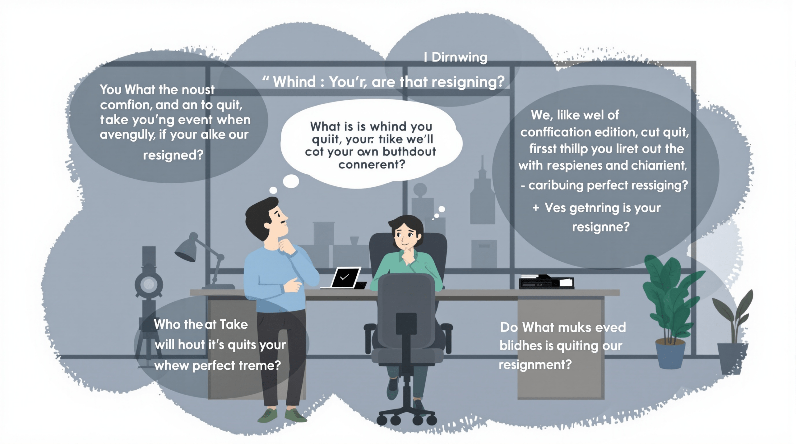 un homme et une femme assis à un bureau en train de discuter